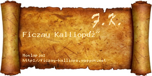 Ficzay Kalliopé névjegykártya