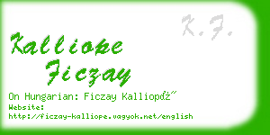 kalliope ficzay business card